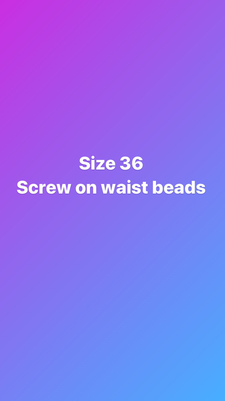 Size 36 inch screw on waist beads