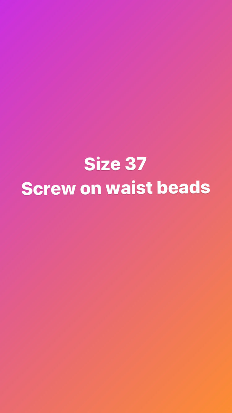 Size 37 inch screw on waist beads