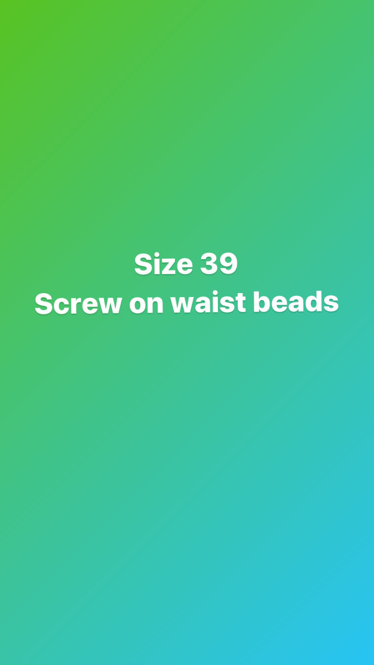 Size 39 inch screw on waist beads