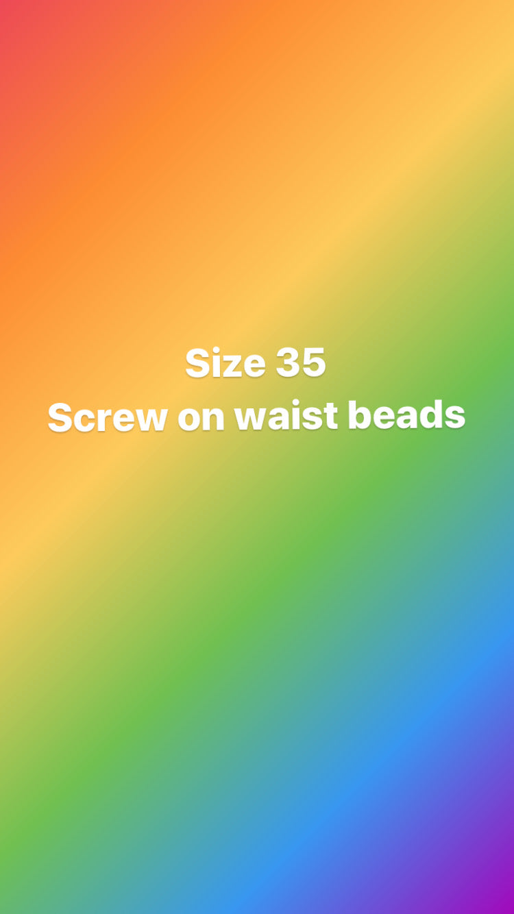 Size 35 inch screw on waist beads