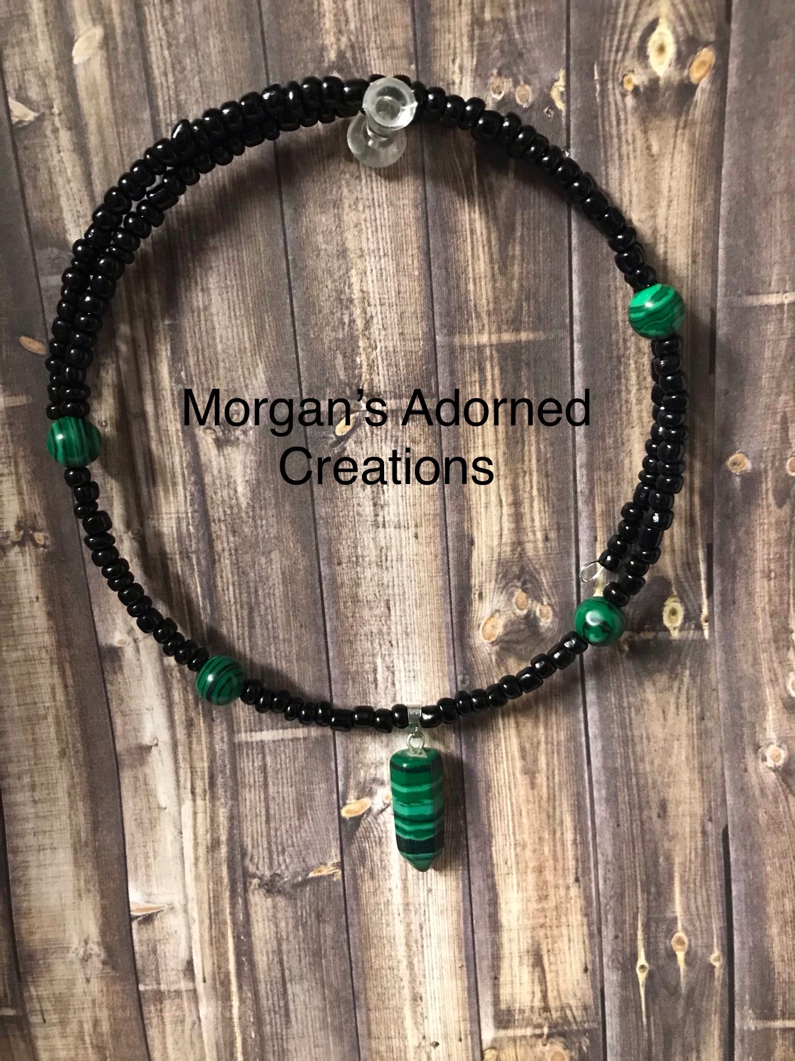 Malachite stone choker